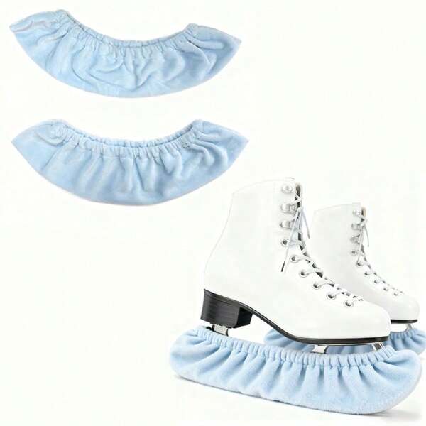 Soft Velvet Ice Skating Blade Covers, Designed For Figure Skating Shoes, With Elastic Edging To Tightly Wrap Around The Blades And Protect Them From Damage And Dirt