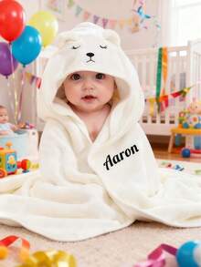 Toalla con capucha personalizada para bebé - Albornoz con capucha suave con forma de animal, adecuado para recién nacidos y niños pequeños | Regalo de bautizo, esencial para la guardería, todas las estaciones, orejas de animal 3D, regalo de baby shower, regalo perfecto - Multicolor - Ver 5