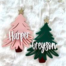 Personalized Acrylic Christmas Tree Tag 3D Christmas Tree Stocking Tag: Acrylic Holiday Ornament,Birthday Gift - Pine Needle Christmas Tree - View 3