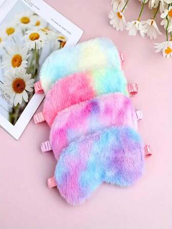 Plush Sleep Eye Mask, Nap Blackout Eye Mask, Soft Faux Fur Eye Mask With Elastic Strap, Comfortable For Sleep - Travel Friendly, Suitable For Yoga And Nap Time, Effectively Blocks Light, Soft Fabric