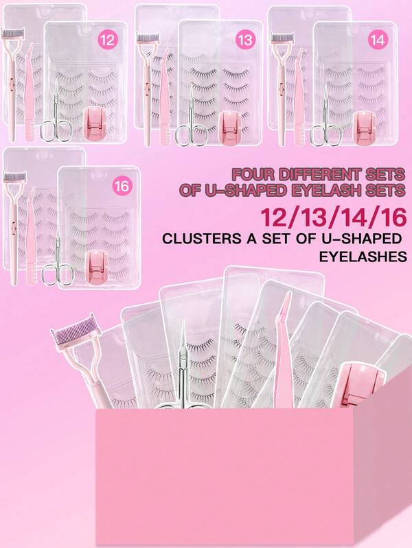 3 PCS/4PCS/6 PCS 5/10 Pairs Of New Materials And Processes Eyelash Natural Eyelash Fairy False Eyelash Hand Rib Hair U-Shaped Soft Girl Group Style Cartoon Eye 8-12mm,Natural Thick Eyelashes, Fairy False Eyelashes, Cat's Eye False Eyelashes, Suitable For K-Pop, Cosplay, Manga Styles - Reusable, Multi-Purpose Packaging For Beginners