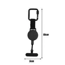 Retractable Anti-Theft Phone Holder Smartphone Safety Lanyard Stra With Carabiner Anti-Drop Harness For Hiking Cycling Climbing - Black - View 6