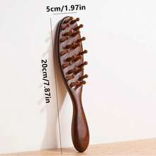 Comfortable Massage Comb Wood Scalp Massager Natural Wooden Massage Comb Portable Wide Tooth Combs For Luxurious Hair Care, Suitable For Scalp Care-FUNALING - 1 - 查看 2