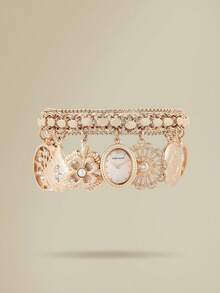 Anne Klein Women Analog Watch Diamond Dial Slim Stainless Steel Strap Quartz Watch - 玫瑰金 - 查看 1