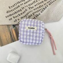 Makeup Bag Mini Makeup Bag For Purse Cute Cosmetics Bag For Women Girls Checkerboard Makeup Bag Sanitary Napkin Storage Bag Menstrual Pad Bag Tampon Holder For Purse,Boho Vibes