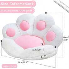 Cat Paw Cushion Kawaii Office Chair Cushion Comfy Plush Gaming Chair Cushion Kawaii Seat Cushion For Girl, Cute Gaming Accessories Room Bedroom Decorate 28"X 24" ()(White) - Type2 - 查看 4