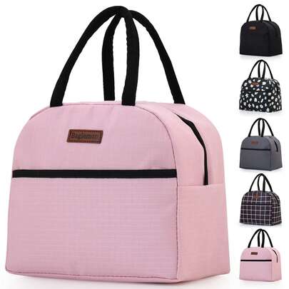 GODWOODS Insulated Black Daisy Lunch Bag For Women Men, Lunch Containers Reusable High Capacity Lunch Tote Bags For For Work Picnic