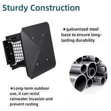 Tapa de chimenea cuadrada de 9 x 9 pulgadas, acero galvanizado, base ajustable, cubiertas de malla, compatible con conductos de arcilla - Negro 9*9 PULGADAS - Ver 7