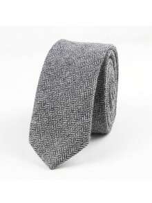 Vintage britischer Stil einfarbige Wollkrawatte, lässig-geschäftliche Schwarz- & Kaffeefarben-Krawatte, lässiges Anzug-Accessoire, Herbst/Winter