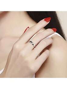 4mm Titanium Steel Plated S925 Silver Plain Ring, Non-Fading Wedding/Engagement Ring, Fashionable & Elegant Jewelry Gift, Eternal Style, Suitable For Casual Wear And Party, Christmas, Birthday, Holiday, Best Friend Gift - Silver - View 8