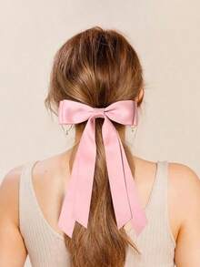 3pcs Satin Bow Hair Clips, Pink Hair Ties, Metal Butterfly Hair Accessories, Hair Claws, Hair Clips For Women & Girls, Valentine's Day Gift, Head Accessories 80JB - 多色 3 - 查看 4
