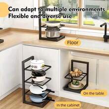 1 Stück Regal für Unterschrank, mehrstufiges bodenstehendes Aufbewahrungsregal, in der Höhe verstellbarer Küchenregal-Halter