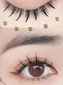 1 Box/160 Bunches Mink Eyelashes Natural 3D Russian Individual Eyelash Extension 10-13mm DIY MS Eyelash Cluster Makeup Tool Lashes Eyelash Clusters, Individual Eyelashes, Lashes, Fake Lashes - Black - View 3