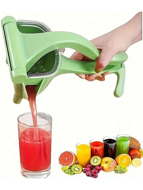 1 pezzo Spremiagrumi manuale senza elettricità - Costruzione in plastica robusta, design per spremitura rapida - Adatto per arance, limoni, melograni - Modello compatto facile da pulire, produzione di alta qualità, spremi-frutta un must-have per gli essenziali per la casa e il campeggio all'aperto
