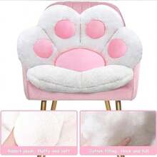 Cat Paw Cushion Kawaii Office Chair Cushion Comfy Plush Gaming Chair Cushion Kawaii Seat Cushion For Girl, Cute Gaming Accessories Room Bedroom Decorate 28"X 24" ()(White) - Type2 - 查看 5