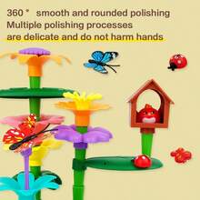 Flower Garden Building, Educational STEM Garden Play Set, Flower Stacking, Perfect Gift Christmas Gifts Color Block Color Blocks - 彩色 - 查看 11