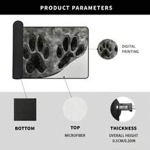 1 szt. luksusowy szary dywan z nadrukiem psiej łapy, mata dla zwierząt, supergęsty, krótki pluszowy materiał, 1000 g/m², wytrzymały i nadający się do prania w pralce, odpowiedni do biura, przedpokoju, wejścia, sypialni, kuchni, przyjazny zwierzętom wystrój domu, może być używany jako prezent świąteczny, na parapetówkę, dla miłośników zwierząt, na Boże Narodzenie, nowoczesna dekoracja podłogi w domu!
