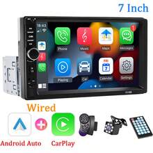 Single DIN Car Radio, 7-Inch Multimedia Player, Supports CarPlay, Android Auto, High-Definition Touchscreen, MirrorLink, FM/AUX Input - With Carplay and Android Auto - View 13