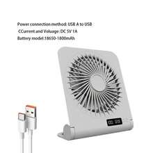 GICOOK 1800mAh Portable USB Desktop Fan, 3 Speed Settings With Timer Display, Brushless Motor, Foldable Mini USB Powered Cooling Fan, Quiet Rotating Desk Fan For Home, Office, Bedroom, Dorm, Indoor/Outdoor, Summer Gift - Pink - View 7