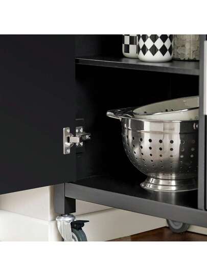 SoBuy FKW108 Kitchen Trolley Stainless Steel Top Isl Side Shelf Cabinet Sideboard On Wheels Serving Wit Approx.: 107 94 46 Cm view 4