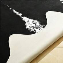 Faux Cowhide Rug, Cow Print, Rustic Western Rugs For Living Room Bedroom, Irregular Animal Skin Hides, 4.6 X 5.2ft, Anti-Skid Cool Carpets For Cowboy Cowgirl Home Decor, Khaki Brown - màu đen - Xem 7