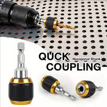 1/2 Bộ chuyển đổi mũi khoan chuôi lục giác thay đổi nhanh - Vừa vặn 1/4", Không cần nguồn điện, Kết cấu kim loại bền, Thiết kế đen và vàng, Thuận tiện cho các dự án cải thiện nhà cửa, Khoan thủ công | Bộ chuyển đổi chuôi lục giác | Kết cấu kim loại bền - Nhiều màu - Xem 10