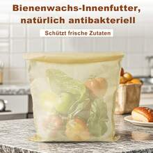 Brotbeutel Leinen Brotkorb stoff Brötchenkorb Leinenbeutel Bienenwachs-Brotbeutel 40x30cm Brotkasten zur Brotaufbewahrung Idealer Brotsack, Brötchenbeutel, Brot Backen Zubehör Brottasche Waschbarer Wiederverwendbarer Frischhalten Brotsackerl Einzugsgeschenk - Weiss - Übersicht 10