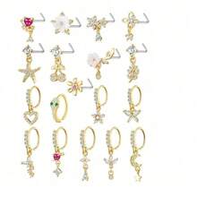 Pendientes de botón multicolor, pulsera, anillo. Hay una oportunidad de comprar uno y obtener dos gratis o comprar uno y obtener tres gratis, entrega aleatoria. - Multicolor - Ver 3