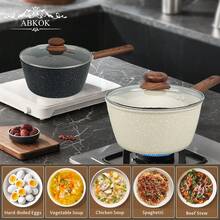ABKOK 1pc Aluminum Non-Stick Cookware Set With Lid, Multi-Functional Soup Pot, Large Capacity Design, Non-Stick & Scratch-Resistant, Suitable For All Stove Types, Ideal Choice For Healthy Cooking