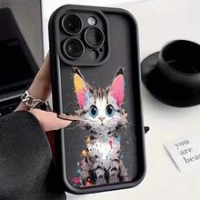Funda de Teléfono de Gatito de Dibujos Animados para  15/15 Plus/15 Pro/15 Pro Max,  14/14 Plus/14 Pro/14 Pro Max,  13/13 Pro/13 Pro Max,  12/12 Pro/12 Pro Max,  11/11 Pro/11 Pro Max,  7/8 Plus,  XR/XS Max - Diseño de Arte de Moda, Compatible con Carga Inalámbrica, Viene con Cordón - Colores mixtos - Ver 1