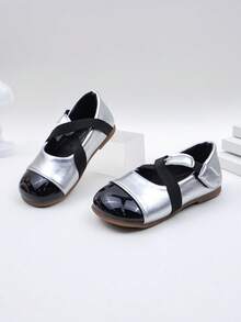 女童鞋秋季新款软底魔术贴公主鞋婴幼儿时尚小皮鞋低帮防滑平底鞋宝宝平底鞋 - 銀色 - 查看 4