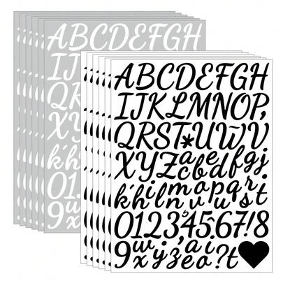 1.5 Inch Alphabet & Number Stickers, Handwritten Waterproof Vinyl Decals For Holiday Party Decoration, Suitable For Labels, Planners, Parties, Banquets, Invitations