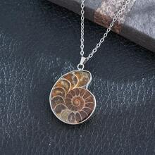 قلادة طبيعية من الصدف البحري، مجوهرات من الأحجار الأصلية للرجال والنساء، قلادة حجر بحري، هدية فريدة بطراز شاطئي - حجر المحارة - مشاهدة 6