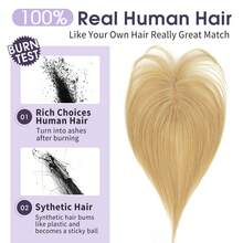 5x9cm Human Hair Topper Hair Piece Top Base Middle Part With Bangs 10 Colors Available For Women Hair Loss Or Bangs HairStyle - S27 - 查看 3