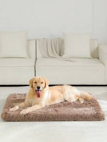 1pc Orthopedic Plush Dog Bed, Soft Cushion Pet Mat With Non-Slip Bottom, Durable And Machine Washable, Suitable For Large/Medium/Small Dogs And Cats, All Seasons - Brown - View 8