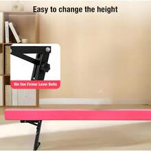 Gymnastics Beam With 5 Heights Adjustable 8ft Balance Beam Home Gym Equipment For All Gymnastic - Pink - View 4