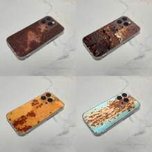 Custodia per telefono in stile industriale retrò con effetto arrugginito, compatibile con 16, 15, 14, 13, 12, 11 Plus, Pro, Max, XR, XS, Plus, E, SE4, Mini, con scatola trasparente. Compatibile anche con custodie per iPhone 17, 17 Pro e 17 Pro Max.