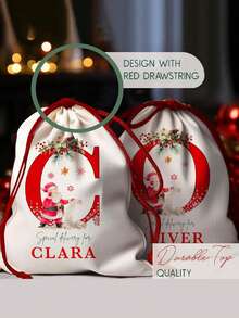 Individuelle Weihnachtsmann-Sack, Weihnachtsdekoration, personalisierter Weihnachtsgeschenk-Beutel, große Weihnachts-Geschenktasche aus Segeltuch mit Kordel, Weihnachts-Spielzeug-Tasche, Weihnachts-Geschenkbox, Sonderzustellung Weihnachts-Geschenktasche - Verschiedenfarbig - Übersicht 7
