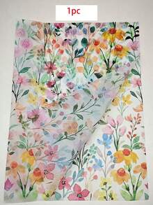 20/10/1張鬱金香花紋面紙，50*35cm (19.7in*13.78in)，適用於DIY手工藝，尤加利花紋面紙，復古宮殿游泳泉景禮品包裝紙，春季派對包裝紙 - 彩色 - 查看 9