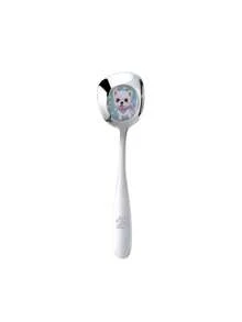 1pc Stainless Steel Flat Head Large Soup Spoon With Cute Cat & Dog Pattern, Household Dining Spoon
