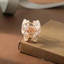 1 Piece Elegant Butterfly Rhinestone Hair Clip - Shiny Colorful Crystal, Rectangular Design With Firm Clip, Suitable For Women's Updos, Parties, Weddings, Proms, Bridal Hair Accessories, Vibrant Hair Ornaments - 香檳色 - 查看 9