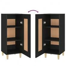 vidaXL Sideboard Schwarz 34,5x34x90 cm Holzwerkstoff