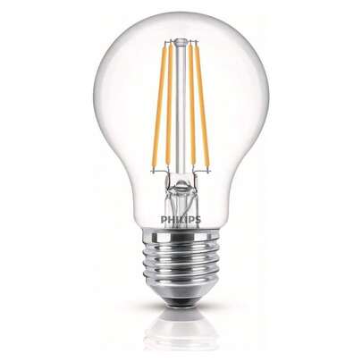  Philips 2-pack LED standaard filamentlampen, vintage effect, E27 dikke fitting, 7W equivalent aan 60W gloeilamp, 806 lumen, warm wit licht