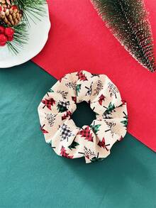 Conjunto de 4 elásticos de cabelo de tecido com elementos natalinos - Papai Noel, listras, floco de neve, sino, boneco de neve e estampa xadrez. Ideais para festas de fim de ano, rabo de cavalo, passeios diários e para um estilo urbano elegante.