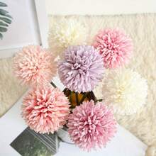 7 Stücke künstliche Chrysanthemen Blumenkugeln, Blumenstrauß Geschenk für wichtige Personen, Innenraum Heimdekoration, Außenbereich Dekoration, herrliche Moral für Zuhause, Büro, Kaffeehäuser, Partys und Hochzeiten