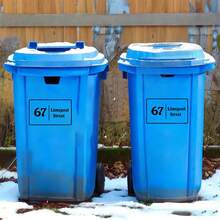 1张定制门牌号贴纸，地址标签贴纸，适用于垃圾桶、门阶、家居装饰、家用物品等，粉色贴纸，个性化夜光贴纸，乔迁礼物、圣诞礼物及其他家居用品门饰，地址贴纸 - 系列3 - 查看 2