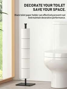 1pc Toilet Paper Holder With Spare Function, Free-Standing Toilet Paper Storage Rack For Bathroom And Toilet Spare Toilet Paper Storage