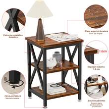 Mesa Auxiliar, Mesa De Noche Moderno, Pequena Mesa De Centro Buró Para Recámara Mesa De Noche Minimalista Mesa Auxiliar Mesa Para Jardín Mesa De Centro Mesa Auxiliar Madera Moderna Mesa De Centro Mesa De Noche Con Estante Mesas Auxiliares - Granate - Ver 6