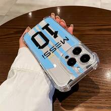 Messi Mobile Phone Case, Designed With Football Jersey And Star Elements, Suitable For IPhone 14, 13, 12 And 11 Pro Models, Made Of TPU Material, And Provides Shockproof Protection. - 無色 - 查看 2