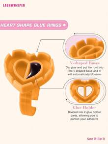 50/100/200/300/500/600/700支装心形睫毛胶收纳盒，睫毛嫁接用品，加厚扇形托盘 - 彩色 - 查看 11